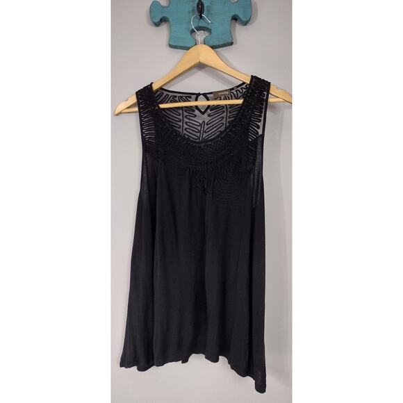 Crosby womens black sleeveless minimalist blouse top XL gothcore demure - Picture 3 of 11